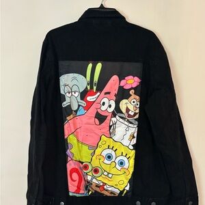 Nickelodeon Black Jean Jacket with SpongeBob Graphic